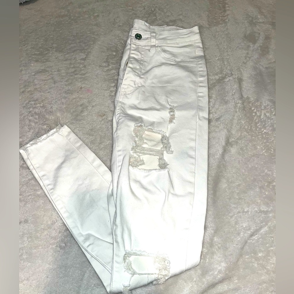 white ripped jeans